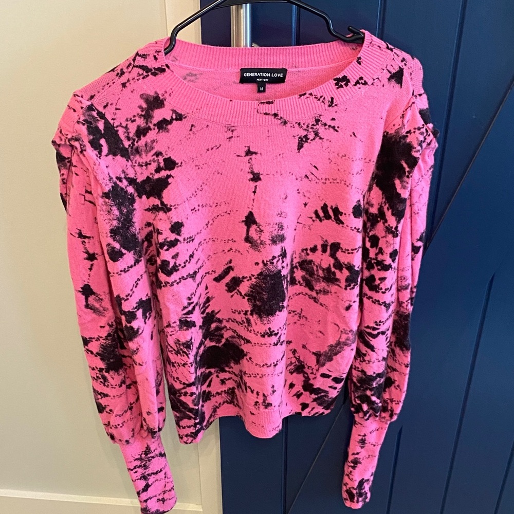 Generation Love Pink and Black Tie-Dye Sweater